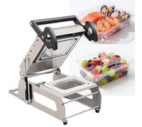 Sellador manual de bandejas de alimentos para llevar, máquina de envasado a presión para carne y comidas cocinadas, 7-8 veces/minuto