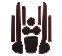 Sellador Puertas Alfombrilla Antideslizante Ranura Puerta Coche para Cajas Almacenamiento Tazas Agua 9 Uds para VW para Polo GTI 2011-2016(Rojo)