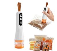 Selladora al vacío, -60 kPa conservadora portátil, selladora al vacío compacta recargable USB, batería de 1200 mAh, con bolsas reutilizables, para embalaje seco húmedo Snack carne vegetal