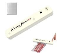 Selladora al Vacío de Mano | Reutilizable Hermético Eléctrico | Selladora al Vacío con 100 Bolsas de,Para Conservación De Carne Cruda Granos Mariscos Fruta Queso