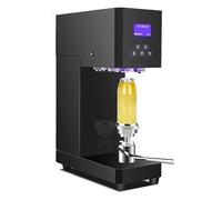 Selladora automática comercial de latas, máquina eléctrica de 370 W para sellar latas de hojalata con pantalla LCD, modo manual/automático, calibre de 55 mm, altura ajustable(Black)