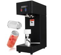 Selladora automática de latas para uso comercial, altura de sellado ajustable, pantalla LED, ideal para cafeterías y bares, altura máxima de 22 cm, eficiente para latas de bebidas