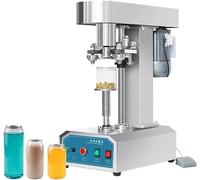 Selladora automática de latas, taponadora eléctrica con interruptor de pie para sellar, altura de sellado ajustable 39-200 mm, ideal para uso comercial