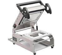 Selladora de Bandejas a Presión Manual Comercial, Máquina de Sellado Térmico Semiautomática, Logra 7-8 Sellados por Minuto para Cajas para Llevar con Carne, Pescado, Frutas