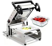 Selladora de Bandejas Comercial Versátil, Máquina de Sellado Térmico por Presión Manual Semiautomática para Película 180mm, Perfecta para Empaquetar Cajas con Verduras, Carne, Pescado