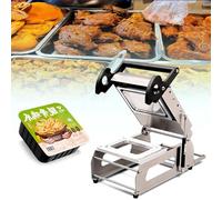 Selladora de Bandejas Manual Comercial, Máquina de Sellado Térmico con Presión Manual para Alimentos, Ancho de Película 180mm Ideal para Cajas con Carne, Pescado y Comidas Preparadas
