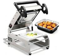 Selladora de Bandejas para Alimentos Semiautomática Avanzada, Máquina de Sellado Térmico Manual con Control de Temperatura, Eficiente para Empaquetar Cajas con Carne, Pescado