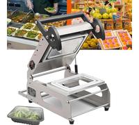 Selladora de Bandejas Semiautomática Eficiente, Máquina de Sellado Térmico Manual Comercial, Perfecta para Sellado de Cajas para Llevar con Carne, Pescado, Alimentos Cocidos y Verduras