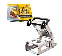 Selladora de Bandejas Semiautomática para Alimentos de Uso Comercial, Máquina de Sellado Térmico Manual con Control de Temperatura, Empaquetado Eficiente para Cajas con Carne