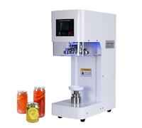 Selladora de Latas Automática Comercial, Máquina Selladora de Latas Eléctrica de 320W con Mostrador y Pantalla LCD, 2.2« Dia & 3.9»-6.8" Altura Máquina Cerradora y Tapadora de Latas(White)