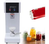 Selladora de latas eléctrica de 180 W, máquina Comercial para Sellado de Bebidas, selladora de latas de Lata con Altura Ajustable, para latas de Pet con Leche, té, café y refrescos White
