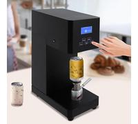 Selladora de latas totalmente automática, selladora de vasos comercial de 370 W, selladora de latas de refresco comercial, selladora de latas de vidrio y plástico con mostrador.,Black