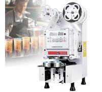 Selladora de vasos comercial, totalmente automática, 90/95 mm, eléctrica, 450-550 vasos/h, para papel PP, boba, leche, café, batidos, leche y té.,White