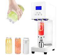 Selladora de vasos eléctrica - Máquina cerradora y tapadora de latas de 2,1" de diámetro, altura ajustable de 4,5 a 6,6". Selladora automática de latas de plástico, vidrio y hojalata.,White