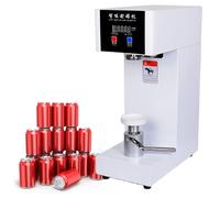 Selladora de vasos, máquina para cerrar y tapar latas, selladora automática comercial de vasos para latas, selladora de latas de jugo, té y cerveza (blanca, 110 V)