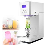 Selladora de vasos, selladora térmica inteligente de latas, cerradora de latas eléctrica de 370 W, selladora de vasos semiautomática, altura de sellado ajustable (blanca)