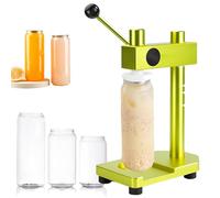 Selladora manual de latas, altura ajustable con base fija, herramienta manual para sellar latas y tarros, ideal para cafeterías, bares, tiendas de bebidas