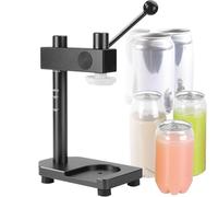 Selladora manual de latas fácil sellar herramienta sellado aleación aluminio duradera casquillo goma extraíble altura ajustable for alimentos enlatados leche té café(Black)