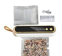 Selladores al vacío: dispositivo compacto de sellado automático, máquina portátil inalámbrica con 10 bolsas | Herramienta de preservación de almacenamiento de carne | Inicio Picnic Travel Jar