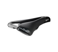 Selle Italia S3 Flow - Sillín para Bicicleta Urbana y Trekking, con Orificio Anatómico y Detalles Reflectantes, Confort y Cisibilidad óptimos - Negro, S2