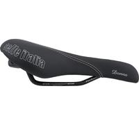 Selle Italia DONNA Gel Flow - Sillín de Bicicleta para Mujer, con Gel y Raíles de Aluminio, Cómodo, Agujero Anatómico, Inserciones de Alta Visibilidad - Talla L2, Negro