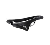 Selle Italia SLR TI 316 Superflow - Sillín de Bicicleta de Carretera, Sillín Largo para Bicicleta de Carretera con Agujero Superflow, Cuadro TI 316 Ligero y Duradero - Unisex, Negro, Talla S3