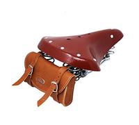 Selle Montegrappa Cucuba® Bolsa para sillín 100% sillin de Bicicleta Estilo Vintage Antiguo no Montegrappa (Color sillín: Marrón. Color Bolsa: Miel)