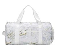 SellerFun Bolsa de viaje para mujeres y adolescentes, regalos para viajeros, bolsa de deporte para ballet con compartimento para zapatos, Patrón de mármol blanco, 23 Liters