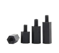 SellGood Tuerca de Mano Columna Hexagonal de Nailon M3 Negra, de un Solo Cabezal, con Aislamiento, Soporte de plástico, 30/50/100/200 Unidades(M3x8 6mm-100pcs)