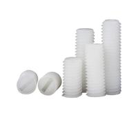 SellGood Tuerca de Mano Tornillos prisioneros ranurados de Nailon, Rosca de plástico Blanco, Cabeza Plana, métricos, sin Cabeza, M4, M5, M6, M8, 30/50/100 Unidades(8mm,M4-100pcs)