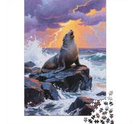 Sello 1000 Piezas Puzzles for Adults Puzle para Decoración del Hogar Onda Roca Pasatiempo Creativ Imposible Juego De Rompecabezas Y Familiar Regalos A Partir De 14 Años 1000pcs (75x50cm)