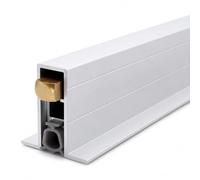 Sello automático de caída puerta aleación aluminio | Blanco plateado 14x34x(800-1500)mm for oficina de estudio de dormitorio(14*34*950mm)