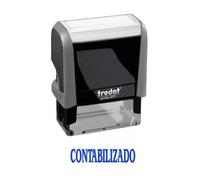Trodat 4911 Printy Sello Fórmula Comercial con Texto Español CONTABILIZADO, entintaje automático, Tamaño de la Placa de Texto 38 x 14 mm, Azul