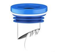 Sello de brida de inodoro con válvula antirreflujo, anillo de silicona para fugas y olores, se adapta a tubos de PVC de 100-110 mm, negro (azul)