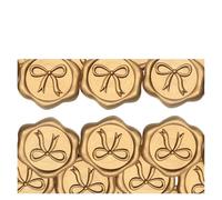 Sello De Cera Autoadhesivo Pegatinas Sellos adhesivos de cera con lazo 3D - 50 unidades, autoadhesivos, color oro claro metálico, for invitaciones boda y envoltorios