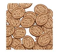 Sello De Cera Autoadhesivo Pegatinas Sellos de cera adhesivos, 25 unidades, ovalados, con diseño floral 3D for invitaciones boda, estilo botánico, color oro claro