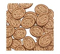 Sello De Cera Autoadhesivo Pegatinas Sellos de cera adhesivos, 25 unidades, ovalados, con diseño floral 3D for invitaciones boda, estilo botánico, color oro claro