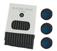 Sello de cera barra, Ioggtser 26 PCS Mini Pistola de Pegamento Sello de Cera en barra para Sello de Cera, Sello de cera stick para invitaciones de boda, tarjetas, sobres (Black)