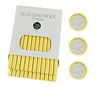 Sello de cera barra, Ioggtser 26 PCS Mini Pistola de Pegamento Sello de Cera en barra para Sello de Cera, Sello de cera stick para invitaciones de boda, tarjetas, sobres (Pearl Yellow)