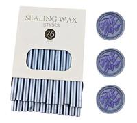 Sello de cera barra, Ioggtser 26 PCS Mini Pistola de Pegamento Sello de Cera en barra para Sello de Cera, Sello de cera stick para invitaciones de boda, tarjetas, sobres (Gray Blue)
