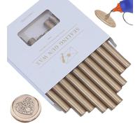 sello de cera barras, Ioggtser 10 Piezas Pistola de Pegamento Sello de Cera Palillo para Sello de Cera, Sello de Cera Sticks para Pistola de Pegamento, para Invitaciones (Champagne Gold)