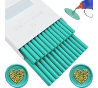 sello de cera barras, Ioggtser 26 Piezas Pistola de Pegamento Sello de Cera Palillo para Sello de Cera, Sello de Cera Sticks para Pistola de Pegamento, para Invitaciones (Duck Green)