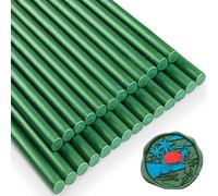 sello de cera barras, Ioggtser 26 Piezas Pistola de Pegamento Sello de Cera Palillo para Sello de Cera, Sello de Cera Sticks para Pistola de Pegamento, para Invitaciones (Pine Green)