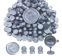 Sello de cera Cuentas,ANBOSE 500 perlas de lacre para sellos, perlas de lacre para invitaciones de boda y fiesta (Silver)