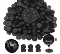 Sello de cera Cuentas,ANBOSE 500 perlas de lacre para sellos, perlas de lacre para invitaciones de boda y fiesta (Black)