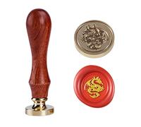 Sello de cera de animal con diseño de dragón, cabeza de latón, nudo celta, 2,5 cm, diseño vintage de dragón volador personalizado