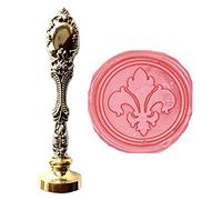 Sello de cera de arte flor lis sello de lujo metal pavo real decorativo invitación boda tarjeta regalo sellos papel sobres estacionarios logotipo personalizado imagen monograma sello de cera conjunto