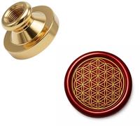 Sello de cera de latón de repuesto de cabeza, 25 mm, sello de geometría sagrada, sello de cera de sello de flor de la vida de Metatron's Cube Flower of Life Seal solo cabeza (flor de la vida)