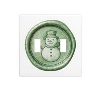Sello de cera de Navidad en acuarela, muñeco de nieve en relieve, cubierta de luz de doble banda, placa de pared, decoración de interruptor, tamaño estándar, 11,4 x 11,4 cm