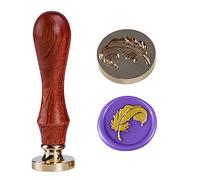 Sello de cera de plumas, sello de cera vintage de plumas de 2,5 cm, sello de cera para invitaciones de boda, bricolaje, letras para niños